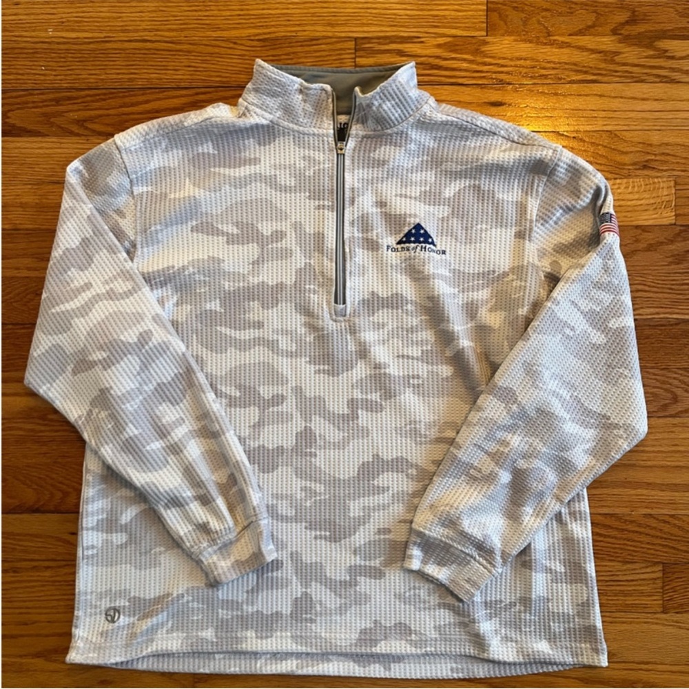 Gray Camo Quarter-Zip Pullover